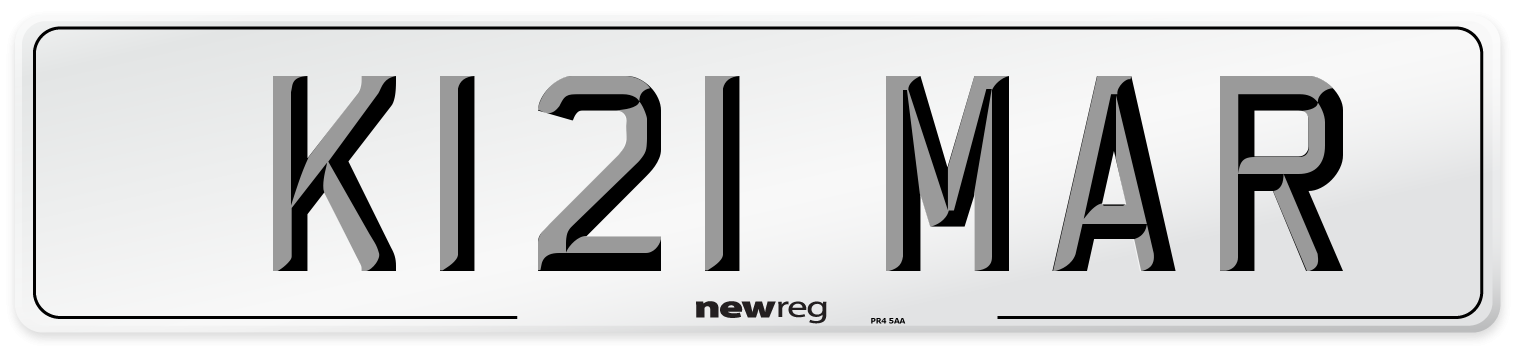 K121 MAR Number Plate from New Reg